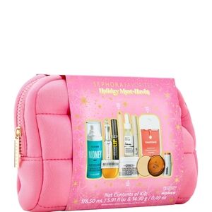 Sephora Pink Quilted Bag with Skincare Essentials